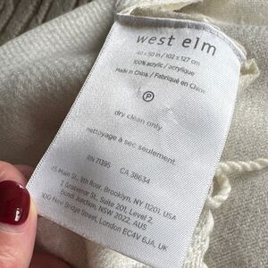 West Elm Soft Cream Blanket